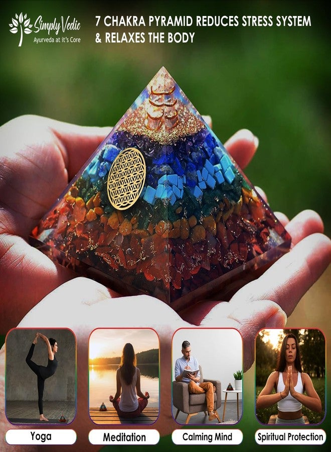 Simply Vedic 7 Chakra Orgonite Pyramid | Natural Healing Stones for Chakra Healing, Positive Energy, Reiki, Money, Health, Good Luck, Prosperity, Feng Shui, Vastu Correction, Office Home Decor Gift - Image 5